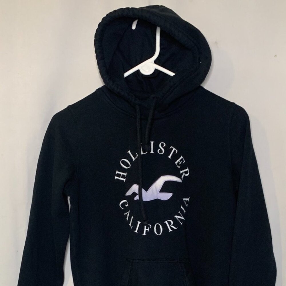 Women's Hollister Size S- Black Long Sleeve Hoodie Sweatshirt w/ Pocket